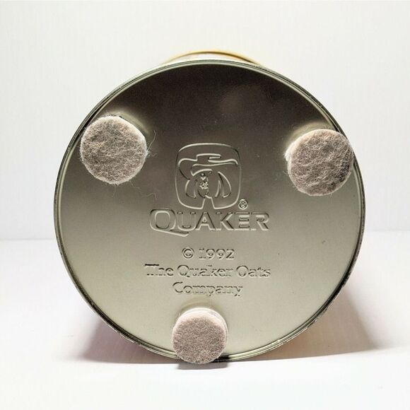 Vintage Quaker Rolled White Oats Tin Canister 1992 Stamp on 1984 Ltd Edition - Picture 4 of 9